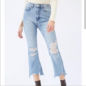 BDG Wilco Destroyed High Waisted cropped flare jeans
